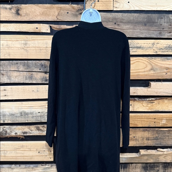 Eileen Fisher Wool Black Open Front Duster Cardigan Women’s Size Large - Picture 6 of 8